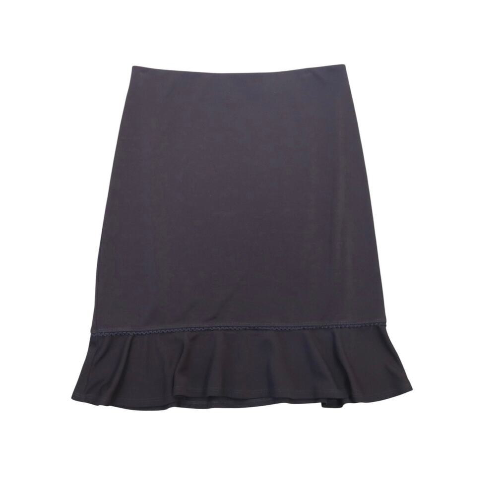 Vintage 90s Max Studio Dark Brown Skirt Ruffle Flounce Hem S